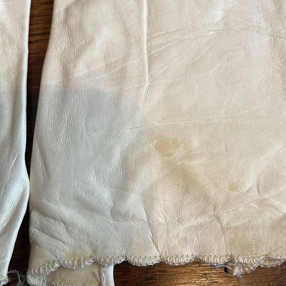 ‎Vtg Grandoe off white leather gloves